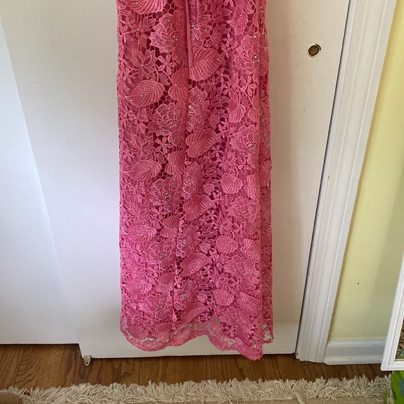 Jules Cleo Dresses Jules Cleo Bubblegum Pink Lace Sheath Dress 